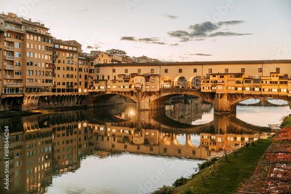 Obraz Ponte Vecchio at sunset, Florence.