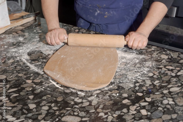 Obraz Rolling Dough for Gingerbread Cookies