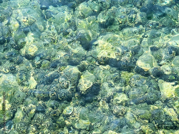 Obraz Clear Water Over Submerged Rocks