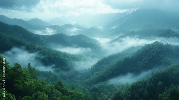 Obraz mountain forest environment. Beautiful Forest