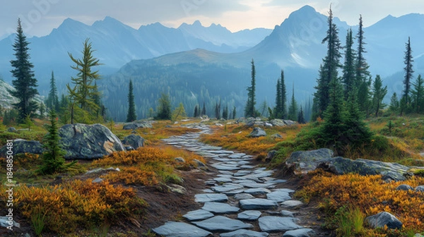 Obraz mountain forest environment. Beautiful Forest