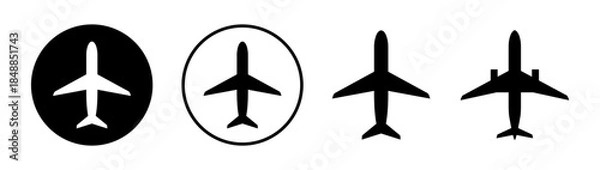 Obraz Airplane silhouette icon set