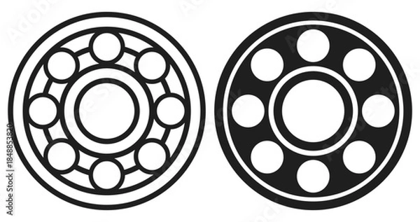 Obraz Ball bearing vector icons set