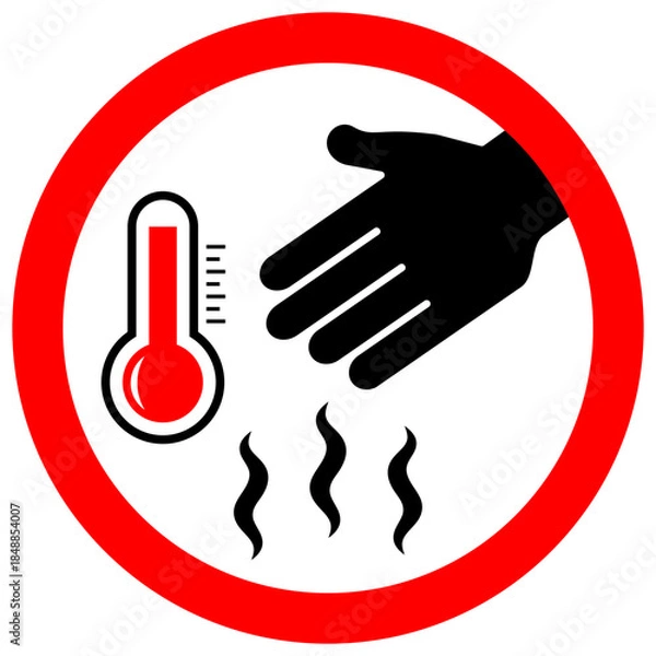 Obraz Do not touch, hot surface, risk of scalding vector sign