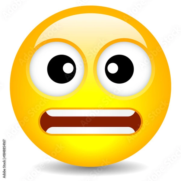 Obraz Emoji cringe face vector illustration