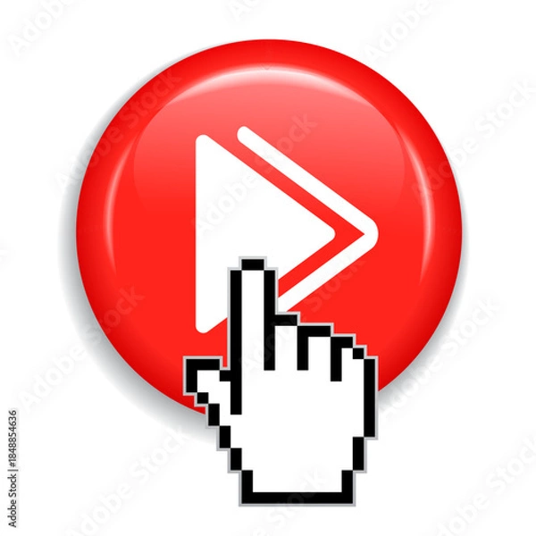 Obraz Click to skip glossy web button