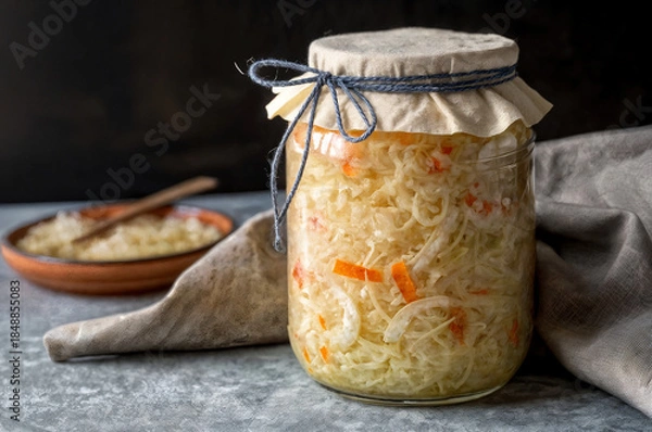 Obraz sauerkraut in a jar