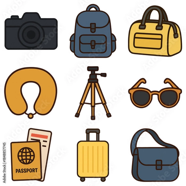 Obraz Travel Essentials Icon Set
