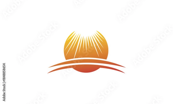 Obraz simple and modern sun logo design template elements