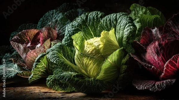 Fototapeta Nutritional Education on Leafy Greens Highlighting Zinc Content and Health Benefits