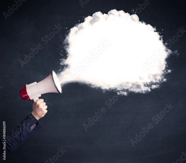 Obraz Megaphone with plain message cloud