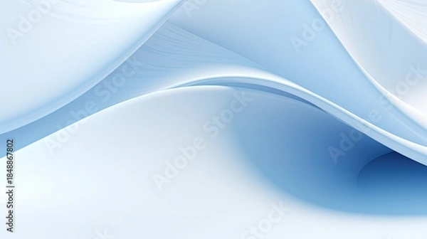 Obraz Smooth blue wave abstract background with curved lines