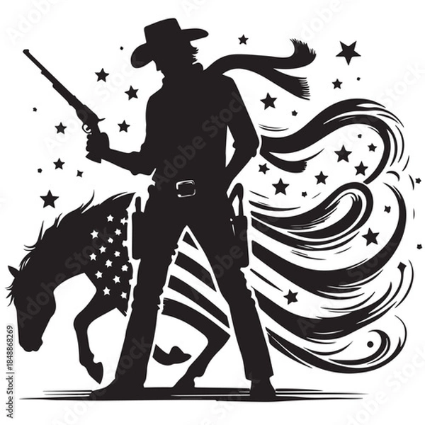 Obraz cowboy silhouette