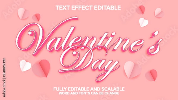 Fototapeta valentine day text effect vector editable