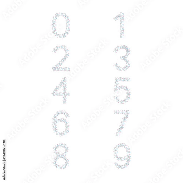 Obraz Luxury Crystal Diamond Numbers Set, vector Illustration isolated on white background