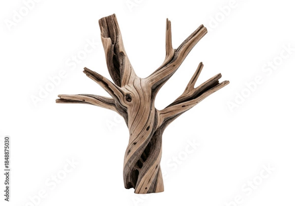 Obraz Dry tree stump with branches isolated on transparent background