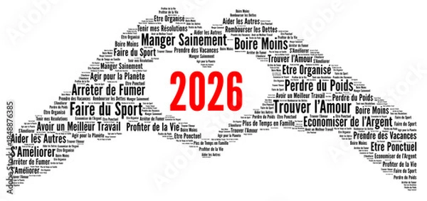 Obraz Résolutions 2026 nuage de mots concept
