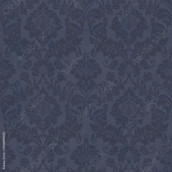 Obraz Navy Blue Damask Fabric Texture