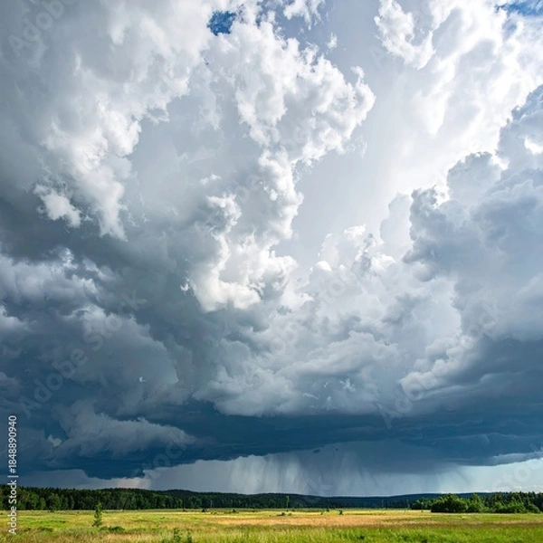 Fototapeta Dramatic storm clouds over a field (1)