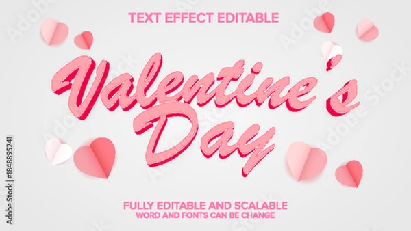 Fototapeta valentine day text effect vector editable
