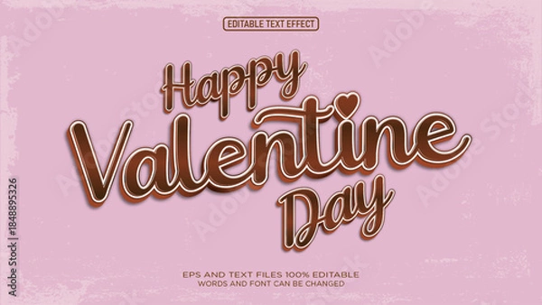 Obraz Happy Valentine day Editable text effect