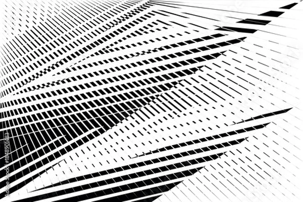 Obraz op art modern background, creative dynamic halftone lines pattern, vector texture
