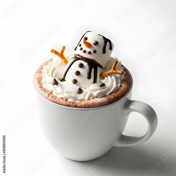 Obraz Delightful snowman hot chocolate