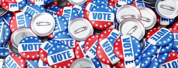 Obraz vote election on a white background 3D illustration, 3D rendering