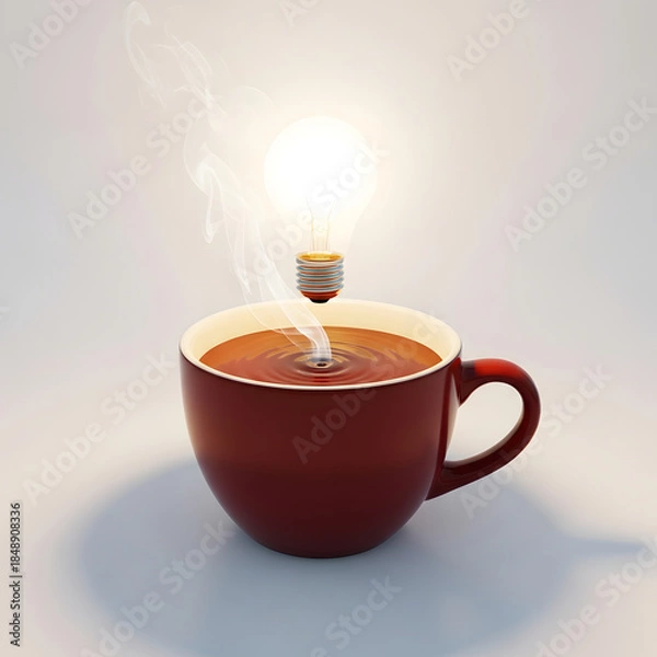 Obraz Light bulb in coffee cup