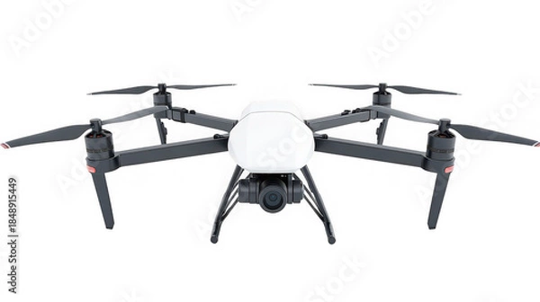 Obraz Professional Camera Drone Isolated on White Background