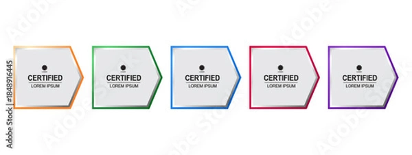 Fototapeta Set certificate badge minimalist template vector editable	
