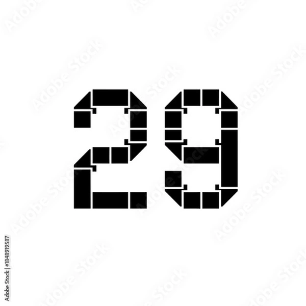 Obraz Floating modular number twenty nine silhouette vector illustration