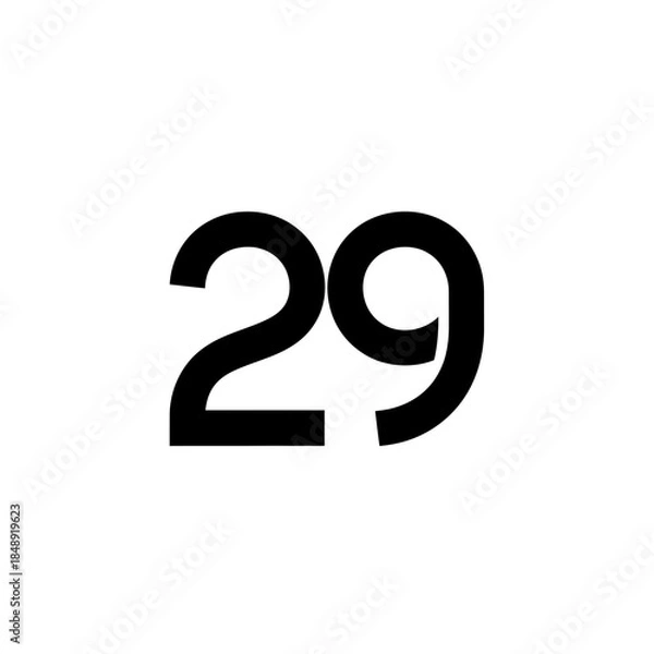 Obraz Circular segment number twenty nine silhouette vector illustration