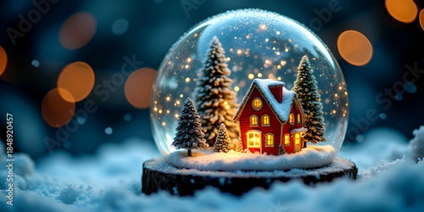 Obraz christmas lantern in snow