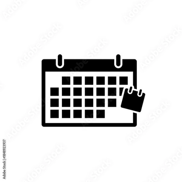 Obraz Wall calendar floating extra day silhouette vector illustration