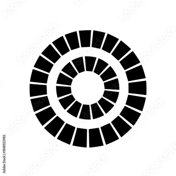 Obraz Spiral calendar time flow silhouette vector illustration