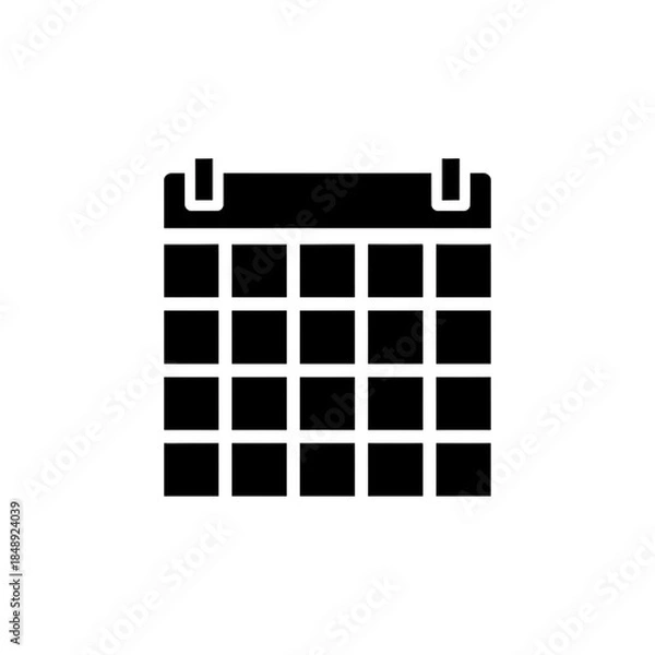 Obraz Offset corner calendar grid silhouette vector illustration