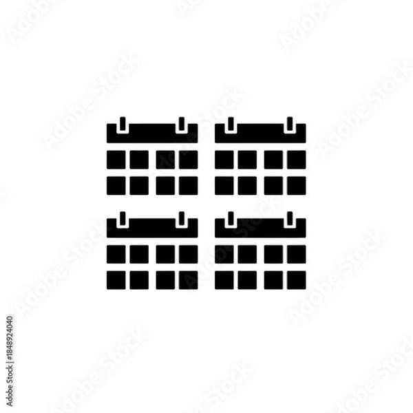 Obraz Modular calendar system leap year silhouette vector illustration