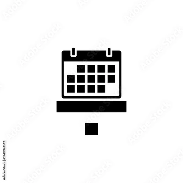 Obraz Calendar with detached extra day silhouette vector illustration