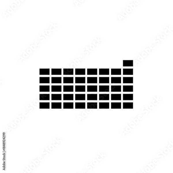 Obraz Ascending calendar block progression silhouette vector illustration