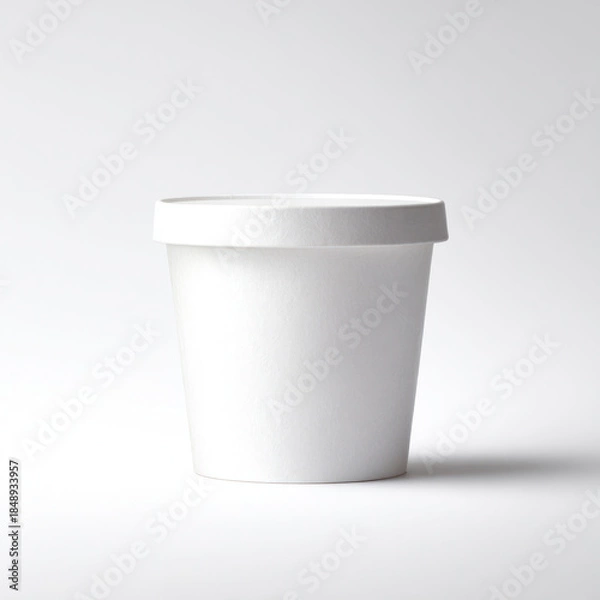Obraz Blank white takeaway soup container with lid  