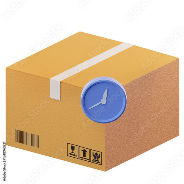 Obraz 3D Illustration Box On Time