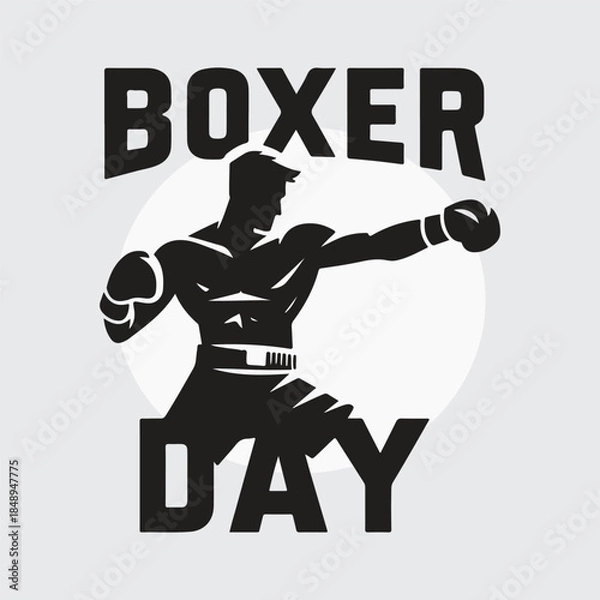 Obraz Black Silhouette boxer punching