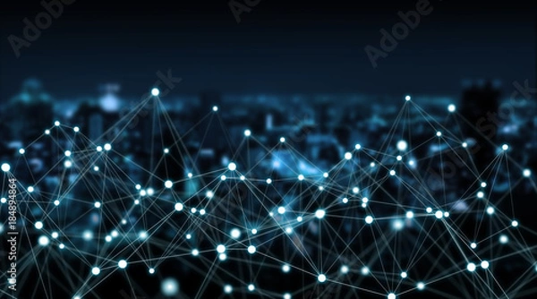 Fototapeta Connections system and datas exchanges 3D rendering