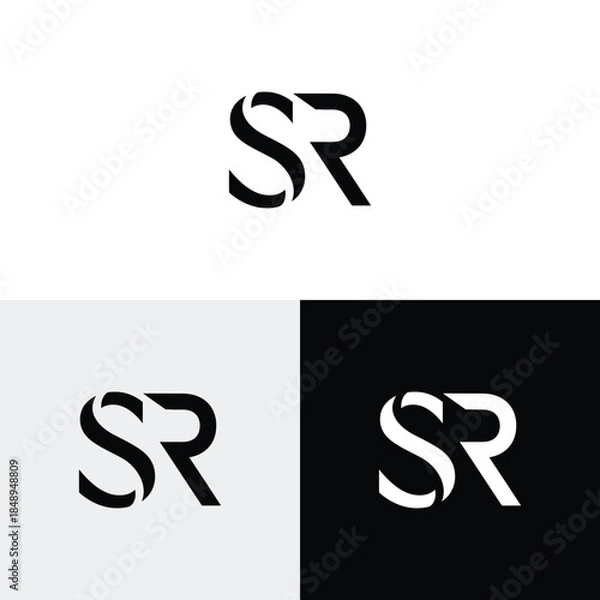 Fototapeta s r initial monogram vector icon illustration