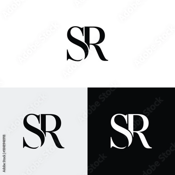 Fototapeta s r initial monogram vector icon illustration
