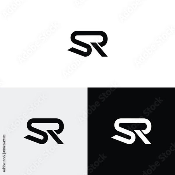 Fototapeta s r initial monogram vector icon illustration