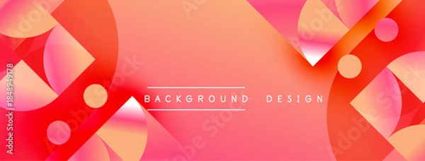 Obraz Abstract gradient shapes overlap, creating dynamic pink, orange composition. Text reads background design centered within image.