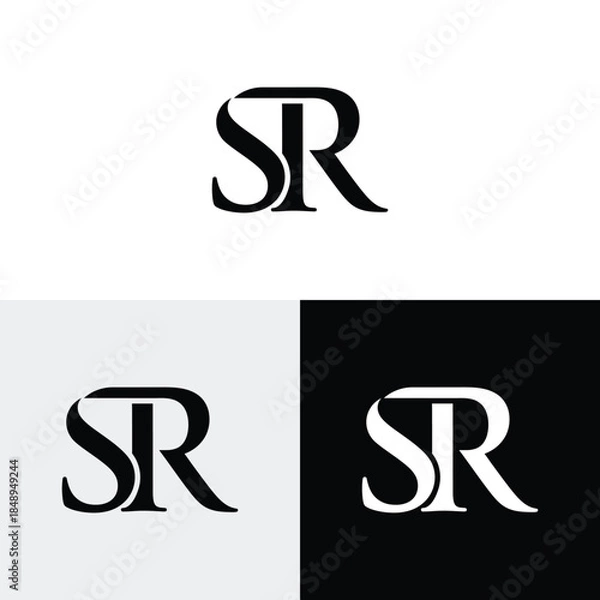 Fototapeta s r initial monogram vector icon illustration