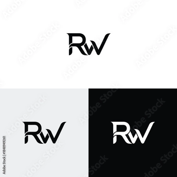 Fototapeta r w initial monogram vector icon illustration